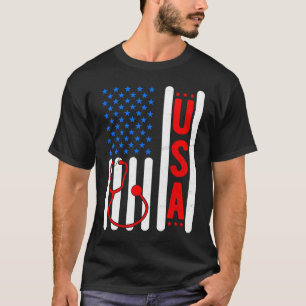 Amerikaanse vlag Patriotic USA Nurse Life RN LPN C T-shirt