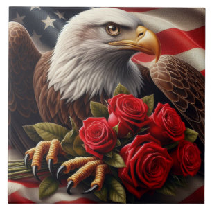 Amerikaanse Vlag Patriotische Adelaar Keramische T Tegeltje