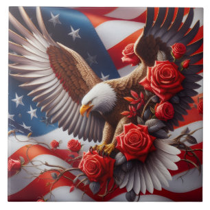 Amerikaanse Vlag Patriotische Adelaar Keramische T Tegeltje