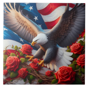 Amerikaanse Vlag Patriotische Adelaar Keramische T Tegeltje