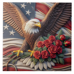Amerikaanse Vlag Patriotische Adelaar Keramische T Tegeltje