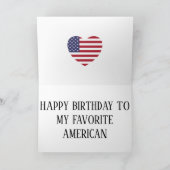 Amerikaanse vlag Patriottic Birthday Kaart (Binnen)