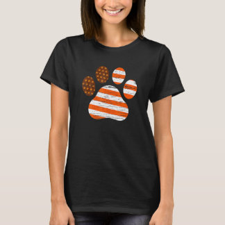 Amerikaanse vlag Patriottic Dog Cat Paw Print Herf T-shirt