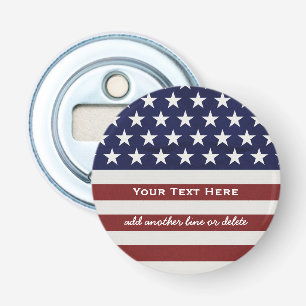 Amerikaanse Vlag Patriottic Juli 4 de Douane Button Flesopener