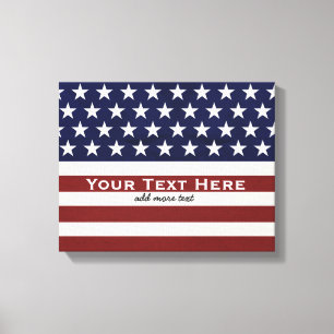 Amerikaanse Vlag Patriottic Juli 4 de Douane Canvas Afdruk