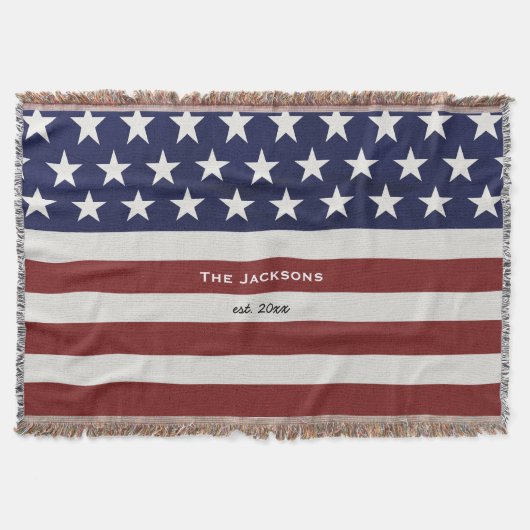 Amerikaanse Vlag Patriottic Juli 4 de Douane Deken (Voorkant)