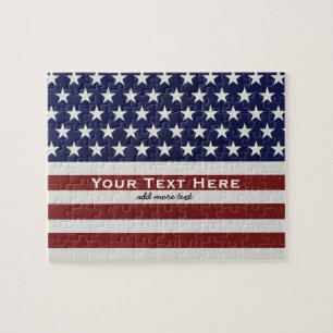 Amerikaanse Vlag Patriottic Juli 4 de Douane Legpuzzel