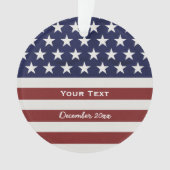 Amerikaanse Vlag Patriottic Juli 4 de Douane Ornament (voorkant)