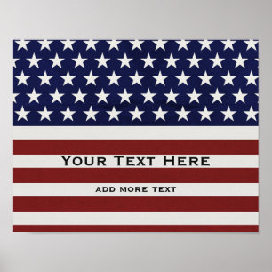 Amerikaanse Vlag Patriottic Juli 4 de Douane Poster