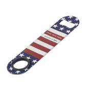Amerikaanse Vlag Patriottic Juli 4 de Douane Speed Flessenopener (Voorkant Gekanteld)