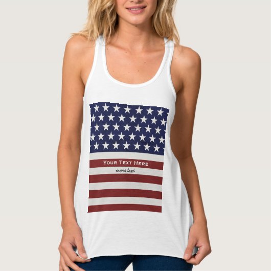 Amerikaanse Vlag Patriottic Juli 4 de Douane Tanktop (Voorkant)