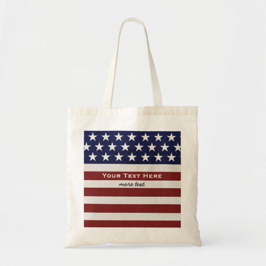 Amerikaanse Vlag Patriottic Juli 4 de Douane Tote Bag (Voorkant)