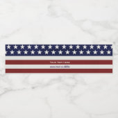 Amerikaanse Vlag Patriottic Juli 4 de Douane Waterfles Etiket (Enkel label)