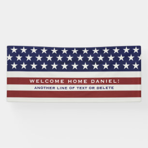 Amerikaanse Vlag Patriottic Juli 4e Welkome Thuis Spandoek