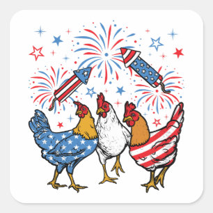 Amerikaanse vlag Patriottisch 4 juli Vierkante Sticker