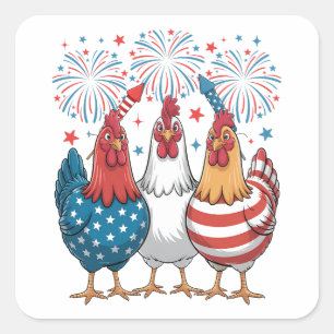 Amerikaanse vlag Patriottisch 4 juli Vierkante Sticker