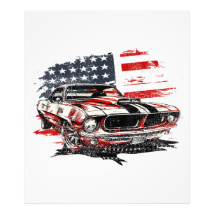 Amerikaanse Vlag Patriottisch  Foto Afdruk