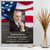 Amerikaanse vlag Patriottisch herdenkingsfoto rouw Poster