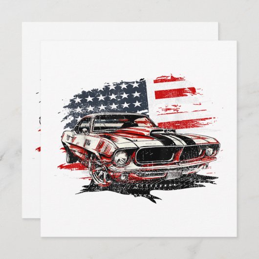 Amerikaanse Vlag Patriottisch Kaart (Voorkant / Achterkant)