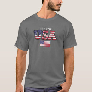 Amerikaanse Vlag Patriottisch Ontwerp T-shirt