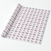 Amerikaanse vlag patriottisch patroon cadeaupapier (Uitgerold)