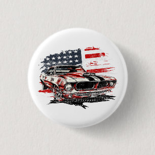 Amerikaanse Vlag Patriottisch Ronde Button 3,2 Cm