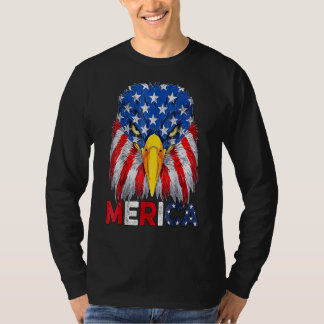 Amerikaanse vlag Patriottische 4 juli Kale Adelaar T-shirt