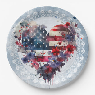 Amerikaanse vlag patriottische 4th Juli onafhankel Papieren Bordje