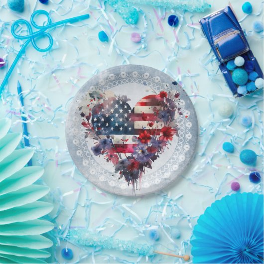 Amerikaanse vlag patriottische 4th Juli onafhankel Papieren Bordje (Feest)