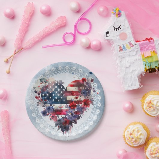 Amerikaanse vlag patriottische 4th Juli onafhankel Papieren Bordje (Feest)