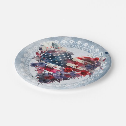 Amerikaanse vlag patriottische 4th Juli onafhankel Papieren Bordje (Gekanteld)