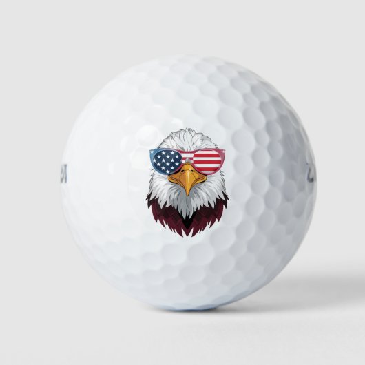 Amerikaanse vlag Patriottische adelaar 4 juli Golfballen (Voorkant)
