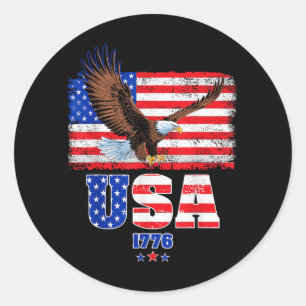 Amerikaanse Vlag Patriottische Adelaar Onafhankeli Ronde Sticker