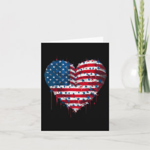 Amerikaanse vlag Patriottische Amerikaanse Hart St Kaart