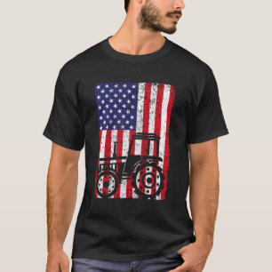 Amerikaanse vlag Patriottische Boerderij Tractors T-shirt