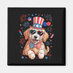 Amerikaanse Vlag Patriottische Goldendoodle 4 juli Magneet