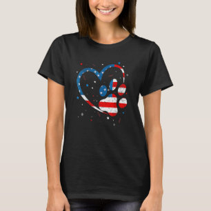 Amerikaanse vlag Patriottische hond en kat pow afd T-shirt