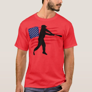 Amerikaanse vlag Patriottische honkbal 4 T-shirt
