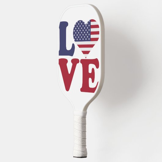 Amerikaanse vlag Patriottische Liefde Pickleball Paddle (Links)