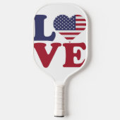 Amerikaanse vlag Patriottische Liefde Pickleball Paddle (Achterkant)