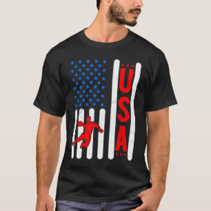 Amerikaanse vlag Patriottische Mannen Vrouwen Hand T-shirt