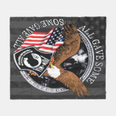 Amerikaanse vlag, patriottische militaire adelaar fleece deken (Voorkant (Horizontaal))