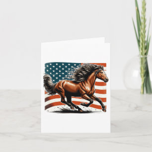 Amerikaanse vlag Patriottische paard Horseback Rid Kaart