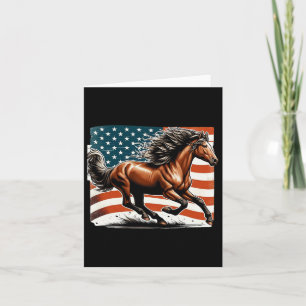 Amerikaanse vlag Patriottische paard Horseback Rid Kaart