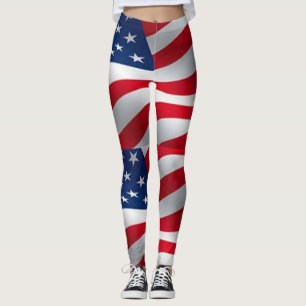 Amerikaanse vlag Patriottische Patroon Rood Blauw Leggings