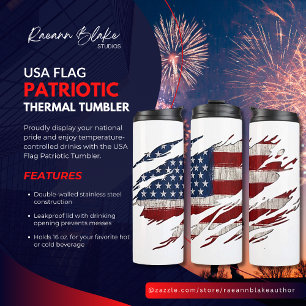 Amerikaanse vlag Patriottische Thermische Tumbler Thermosbeker