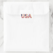 Amerikaanse vlag Patriottische typografie Vierkante Sticker (Tas)
