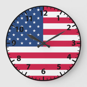 Amerikaanse Vlag Patriottische Veteranen Wandklok Grote Klok