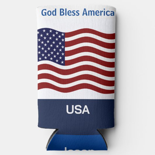 Amerikaanse vlag Personaliseer naam en tekst Tall (Voorkant)