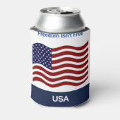 Amerikaanse vlag Personaliseer naam en tekst Tall Blikjeskoeler (Blikje Achterkant)